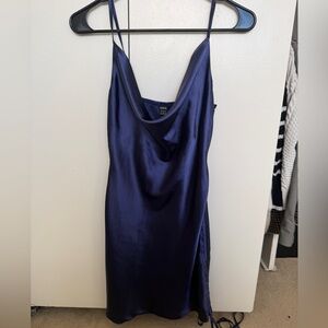 Elegant Deep Purple Satin Dress